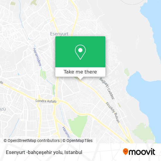 Esenyurt -bahçeşehir yolu map