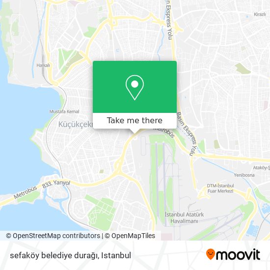 sefaköy belediye durağı map