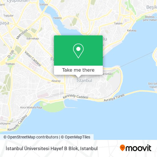 İstanbul Üniversitesi Hayef  B Blok map