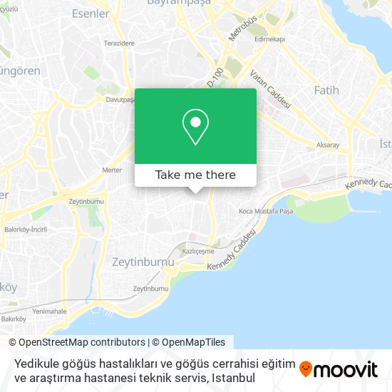 Yedikule göğüs hastalıkları ve göğüs cerrahisi eğitim ve araştırma hastanesi teknik servis map