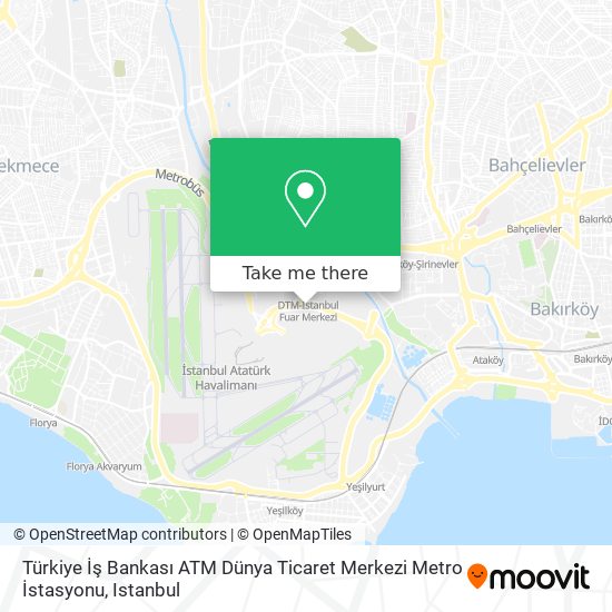 Türkiye İş Bankası ATM Dünya Ticaret Merkezi Metro İstasyonu map