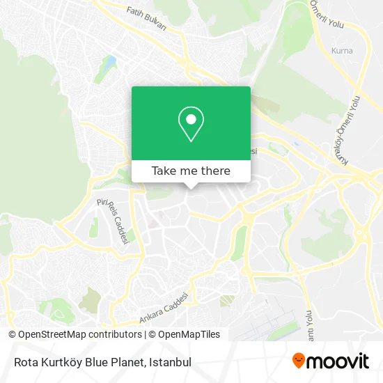 Rota Kurtköy Blue Planet map