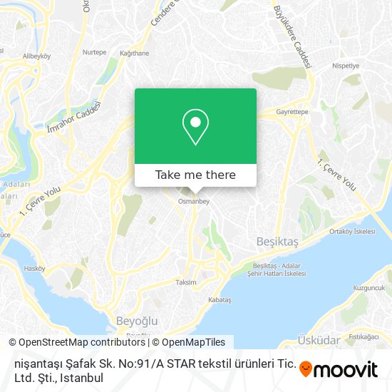 nişantaşı Şafak Sk. No:91 / A STAR tekstil ürünleri Tic. Ltd. Şti. map