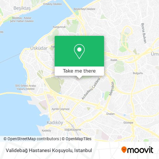 Validebağ Hastanesi Koşuyolu map