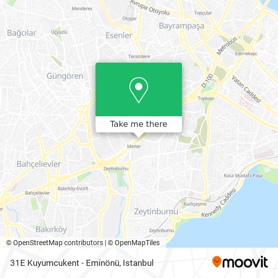 31E Kuyumcukent - Eminönü map