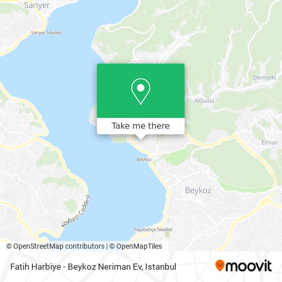 Fatih Harbiye - Beykoz Neriman Ev map