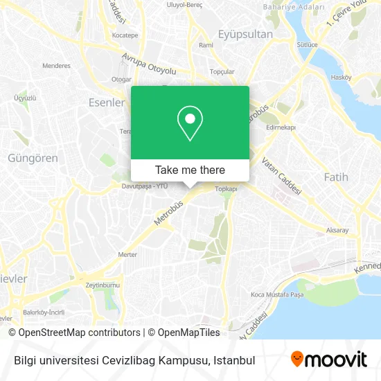 Bilgi universitesi Cevizlibag Kampusu map