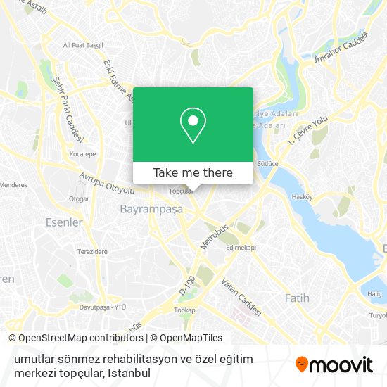 umutlar sönmez rehabilitasyon ve özel eğitim merkezi topçular map