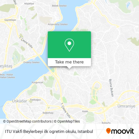ITU Vakfi Beylerbeyi ilk ogretim okulu map