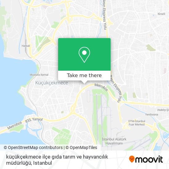 küçükçekmece ilçe gıda tarım ve hayvancılık müdürlüğü map