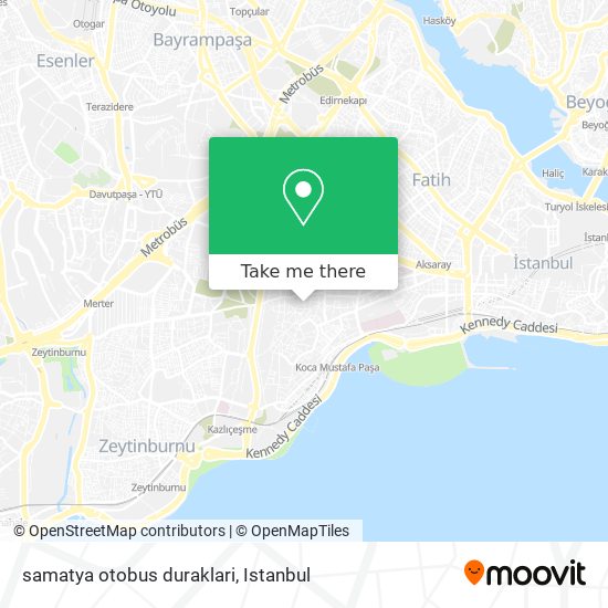 samatya otobus duraklari map