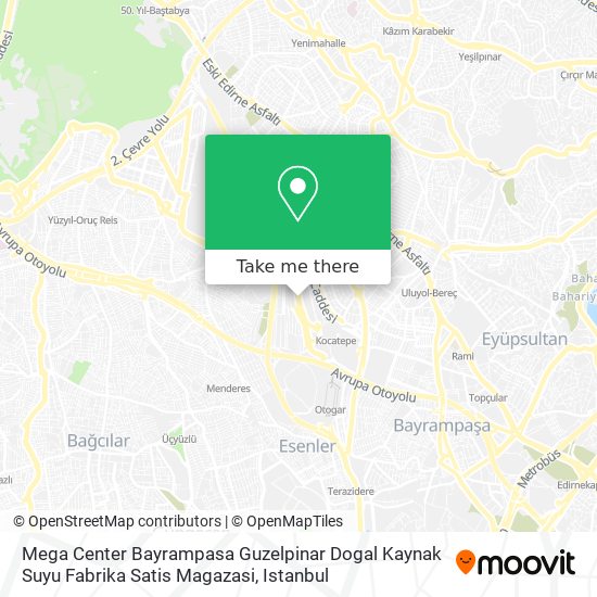 Mega Center Bayrampasa Guzelpinar Dogal Kaynak Suyu Fabrika Satis Magazasi map