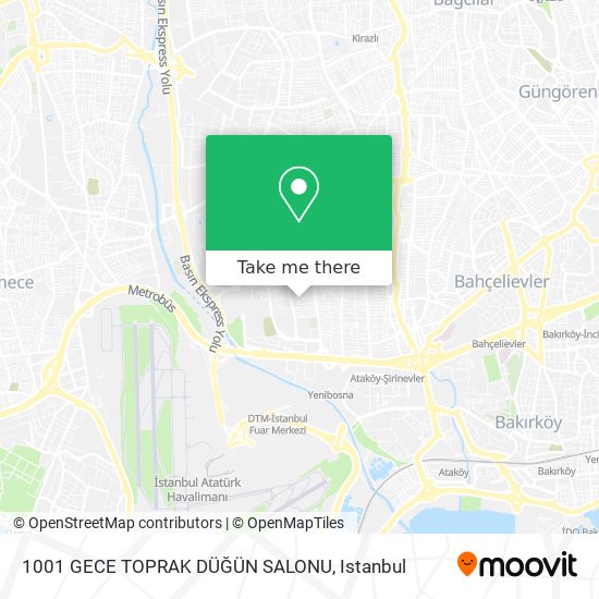 1001 GECE TOPRAK DÜĞÜN SALONU map