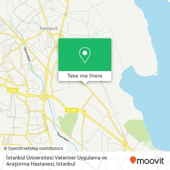 İstanbul Üniversitesi Veteriner Uygulama ve Araştırma Hastanesi map