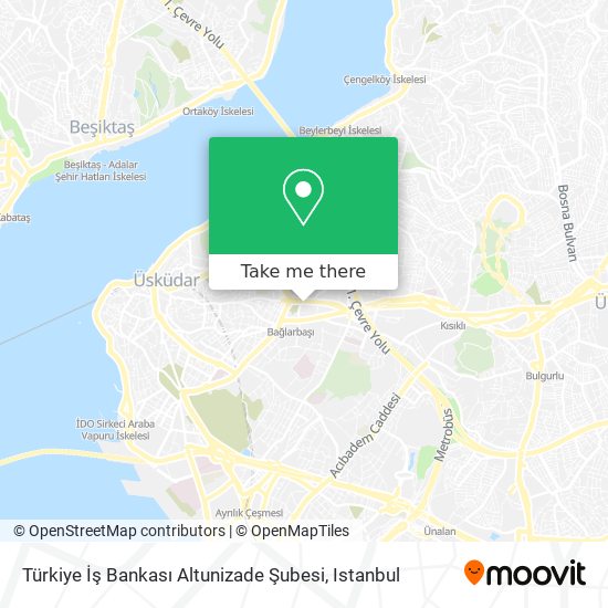 Türkiye İş Bankası Altunizade Şubesi map