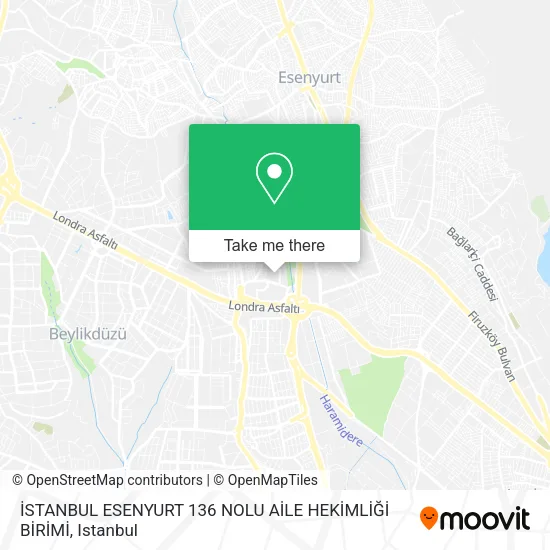 İSTANBUL ESENYURT 136 NOLU AİLE HEKİMLİĞİ BİRİMİ map