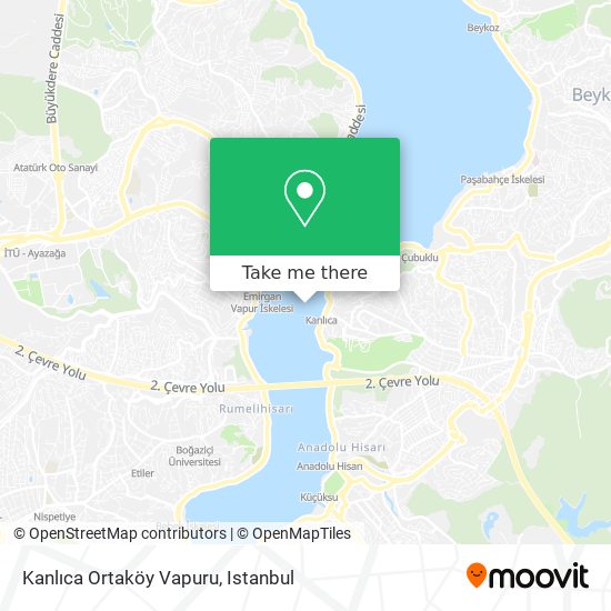 Kanlıca Ortaköy Vapuru map