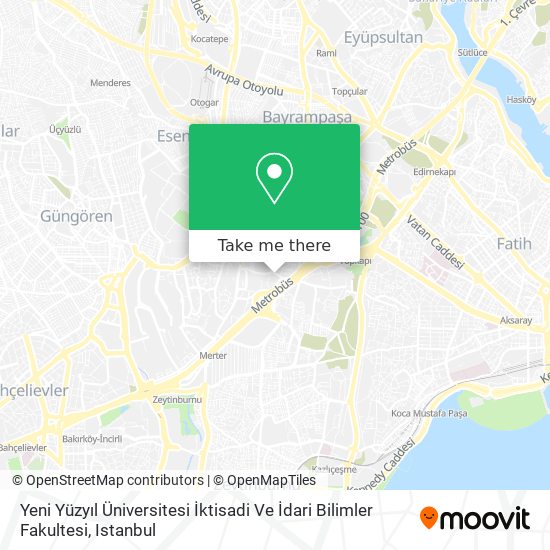 Yeni Yüzyıl Üniversitesi İktisadi Ve İdari Bilimler Fakultesi map