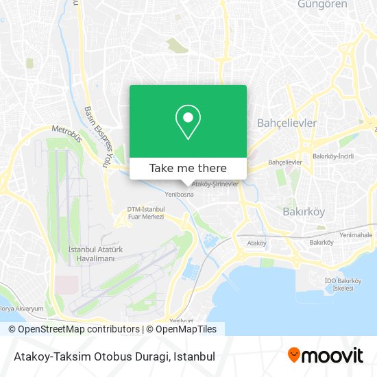 Atakoy-Taksim Otobus Duragi map
