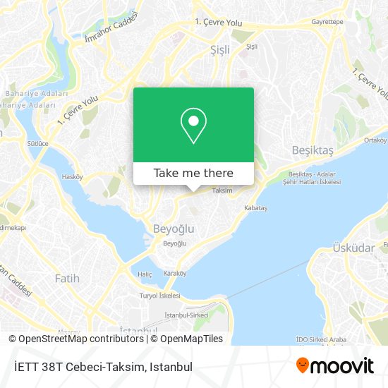 İETT 38T Cebeci-Taksim map