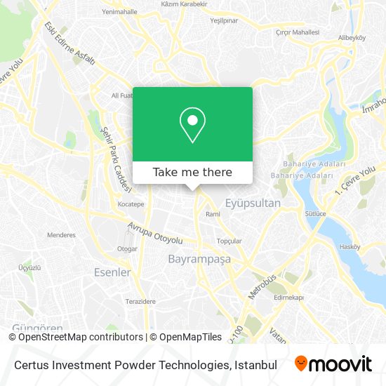 Certus Investment Powder Technologies map