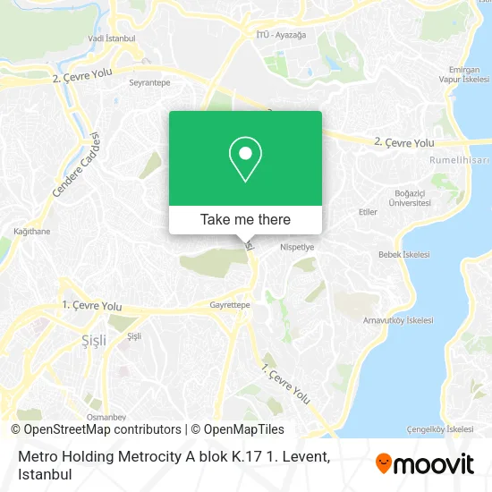 Metro Holding Metrocity A blok K.17 1. Levent map