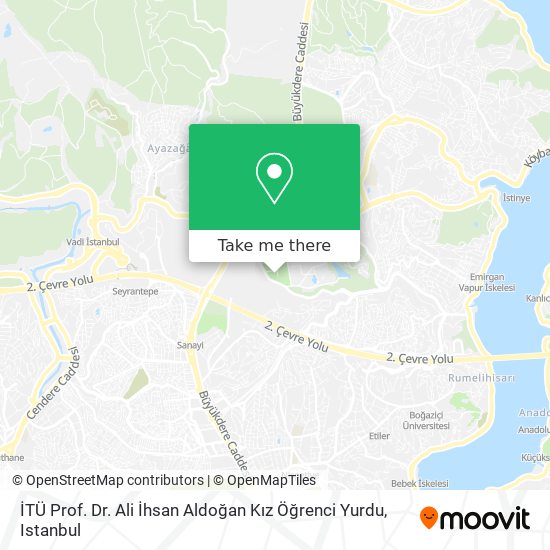 İTÜ Prof. Dr. Ali İhsan Aldoğan Kız Öğrenci Yurdu map