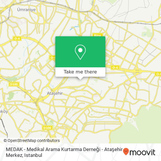 MEDAK - Medikal Arama Kurtarma Derneği - Ataşehir Merkez map