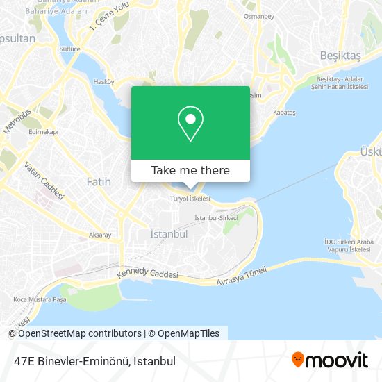 47E Binevler-Eminönü map