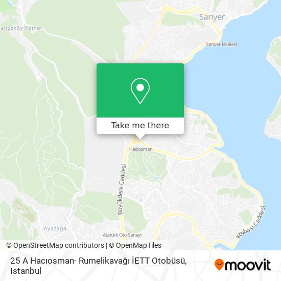 25 A Hacıosman- Rumelikavağı  İETT Otobüsü map