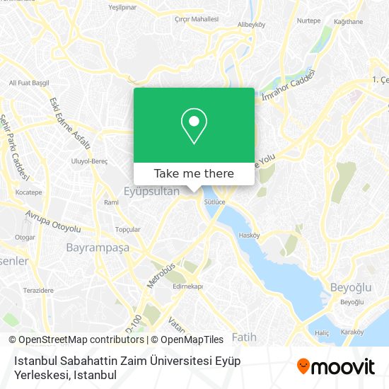 Istanbul Sabahattin Zaim Üniversitesi Eyüp Yerleskesi map