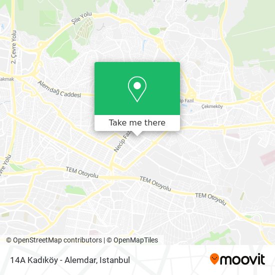 14A Kadıköy - Alemdar map