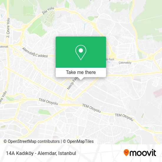 14A Kadıköy - Alemdar map