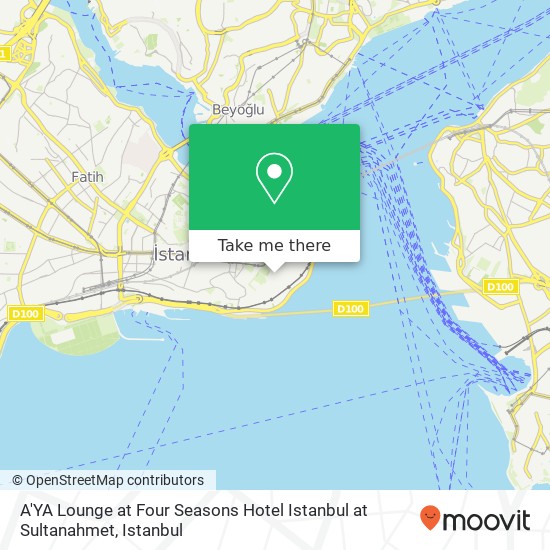 A'YA Lounge at Four Seasons Hotel Istanbul at Sultanahmet map