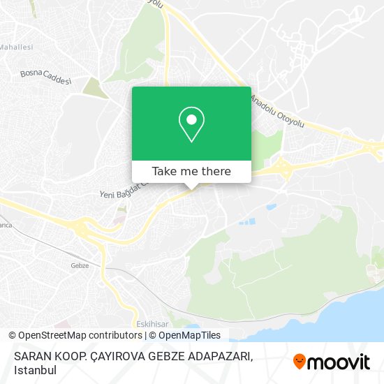 SARAN KOOP. ÇAYIROVA GEBZE ADAPAZARI map