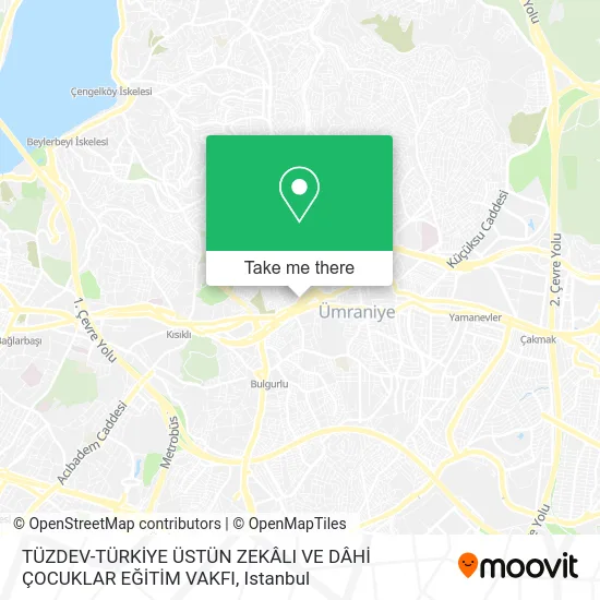 TÜZDEV-TÜRKİYE ÜSTÜN ZEKÂLI VE DÂHİ ÇOCUKLAR EĞİTİM VAKFI map