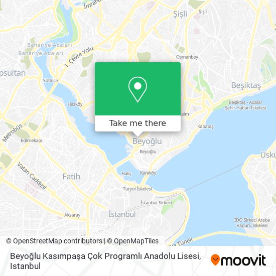 Beyoğlu Kasımpaşa Çok Programlı Anadolu Lisesi map
