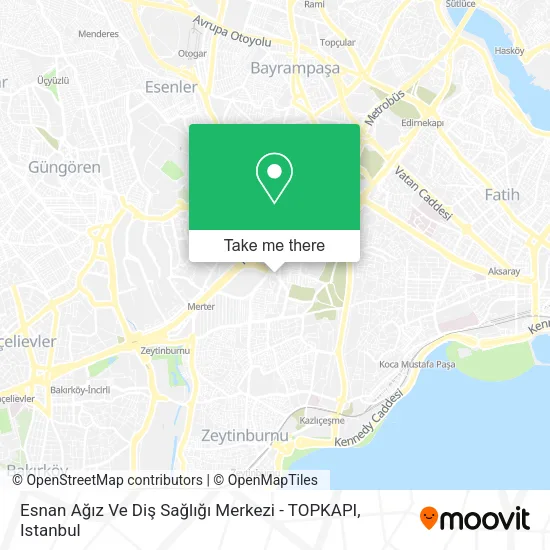 Esnan Ağız Ve Diş Sağlığı Merkezi - TOPKAPI map