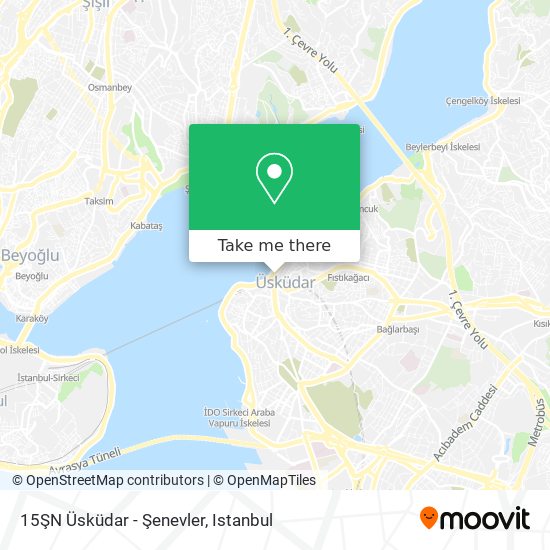 15ŞN Üsküdar - Şenevler map