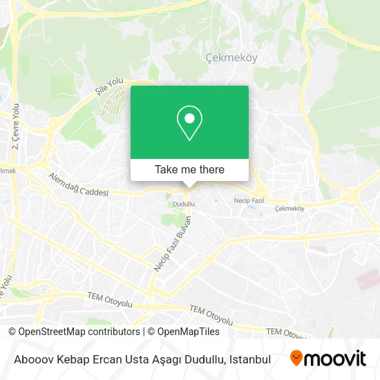Abooov Kebap Ercan Usta Aşagı Dudullu map