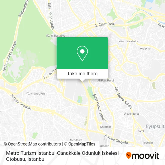 Metro Turizm Istanbul-Canakkale Odunluk Iskelesi Otobusu map