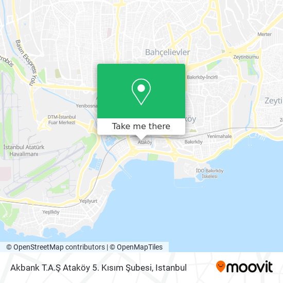 Akbank T.A.Ş Ataköy 5. Kısım Şubesi map