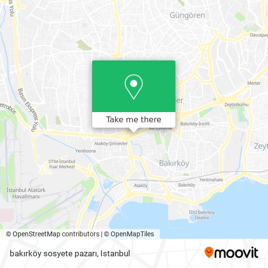 bakırköy sosyete pazarı map