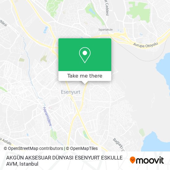 AKGÜN AKSESUAR DÜNYASI ESENYURT ESKULLE AVM map