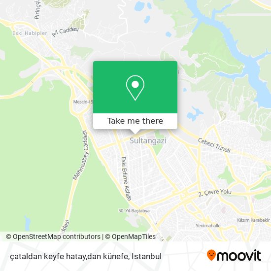 çataldan keyfe hatay,dan künefe map