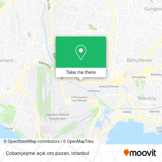 Çobançeşme açık oto pazarı map