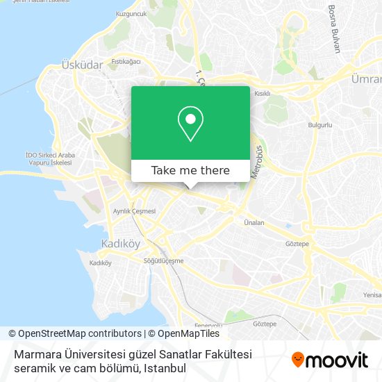 Marmara Üniversitesi güzel Sanatlar Fakültesi seramik ve cam bölümü map