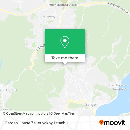 how to get to garden house zekeriyakoy in sariyer by bus or cable car