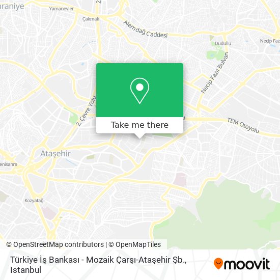 Türkiye İş Bankası - Mozaik Çarşı-Ataşehir Şb. map