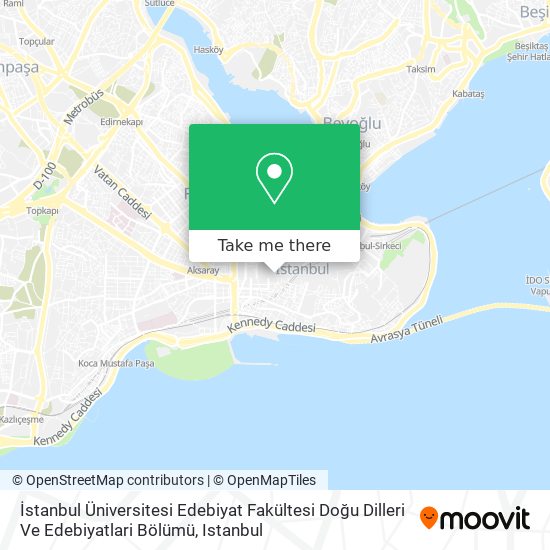 İstanbul Üniversitesi Edebiyat Fakültesi Doğu Dilleri Ve Edebiyatlari Bölümü map